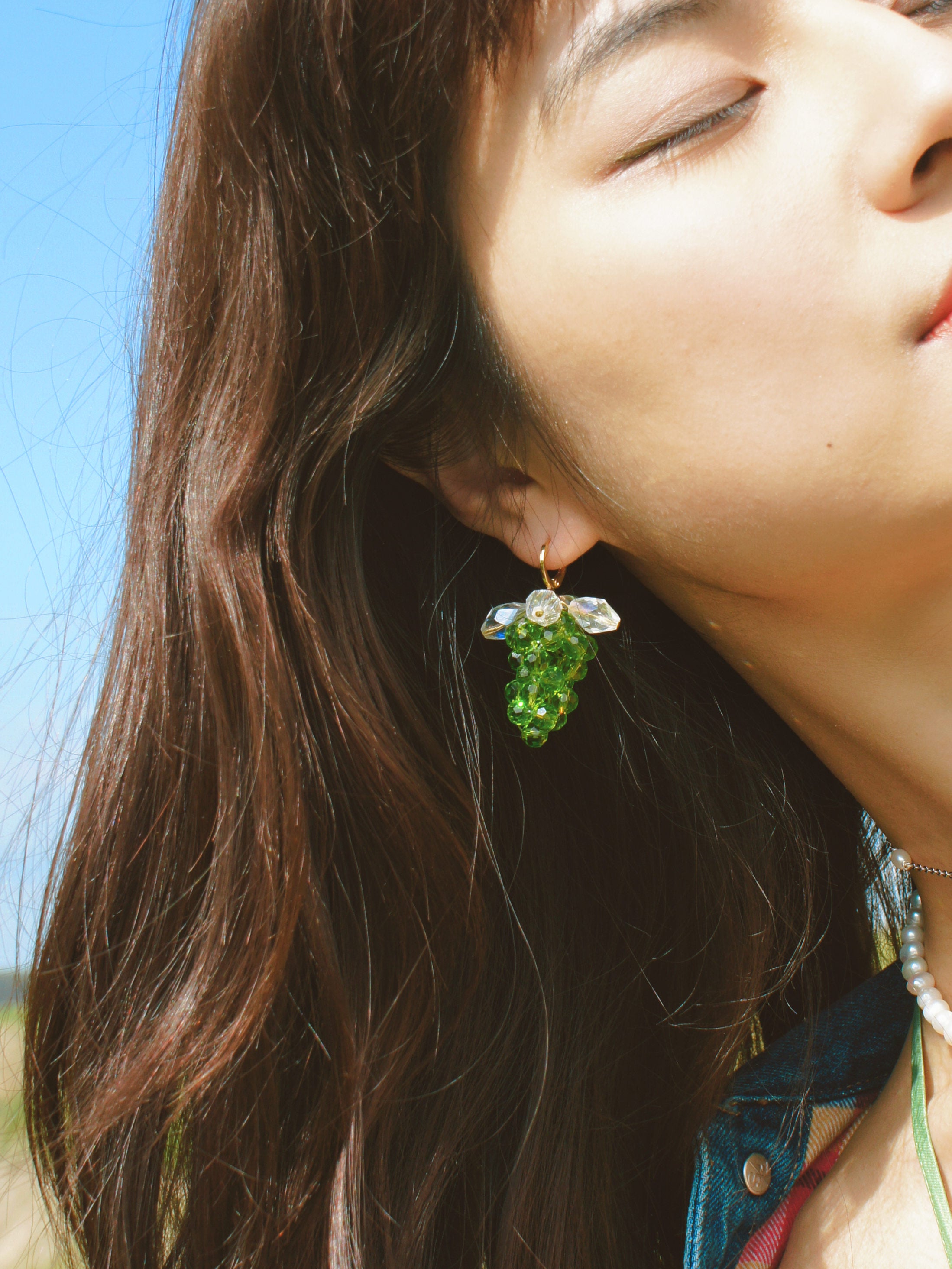 Very Grapeful Beaded Faceted Grape Drop Earrings